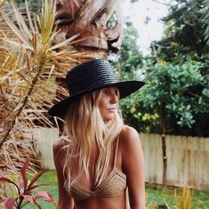 Lack of Color straw sun hat black sz M